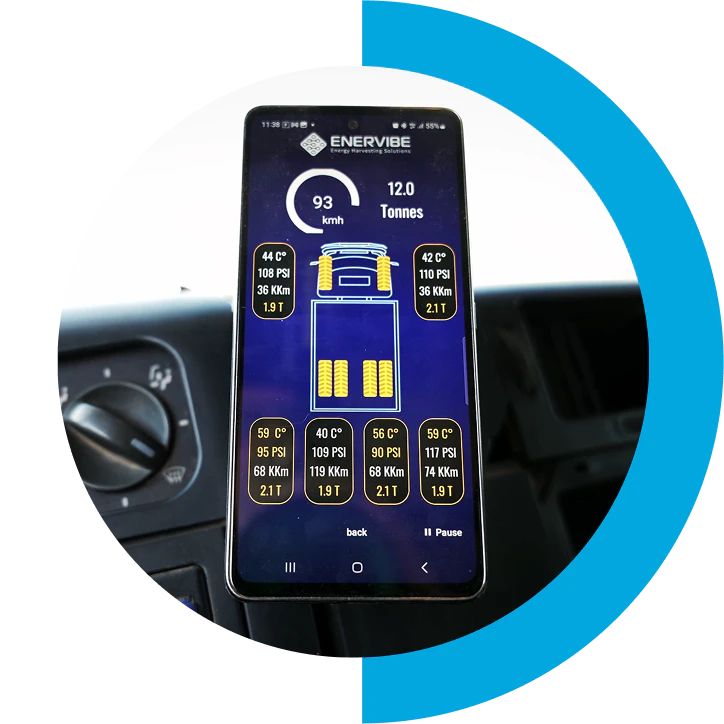 Enertire mobile tire data display